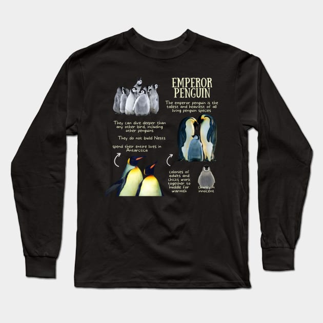 Animal Facts - Emperor Penguin Long Sleeve T-Shirt by Animal Facts and Trivias